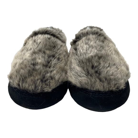 Acorn Original Moccasins In Charcoal Faux Fur Women’s Size 5-6 - Picture 2 of 9